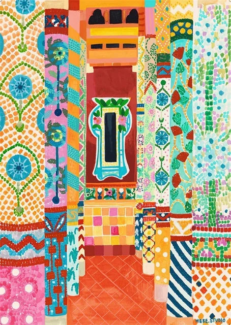 affiches abstraites de paysages montagnards pour décoration intérieure