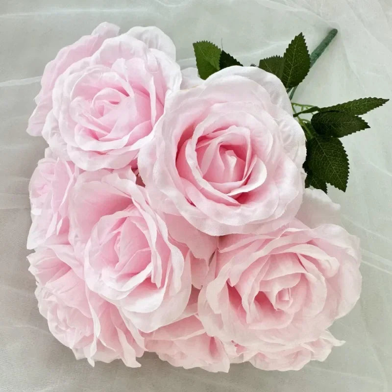 bouquet de roses artificielles en soie pour décoration intérieure - vue 15 sur 28