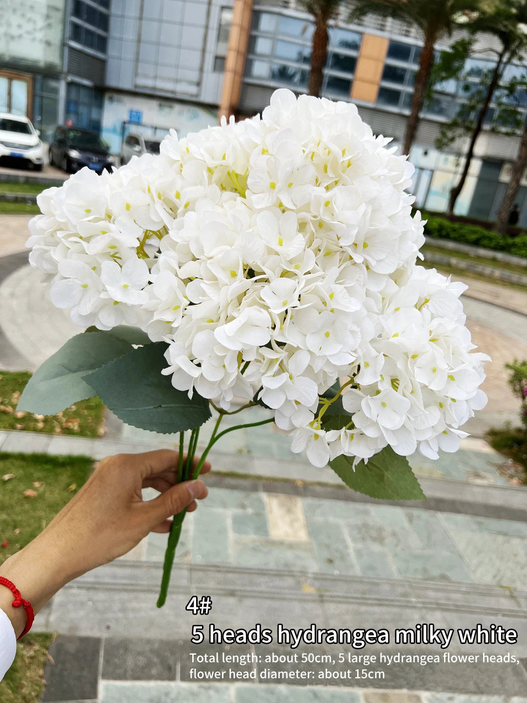 grande hortensia artificielle tactile pour décoration mariage et événements - vue 4 sur 9