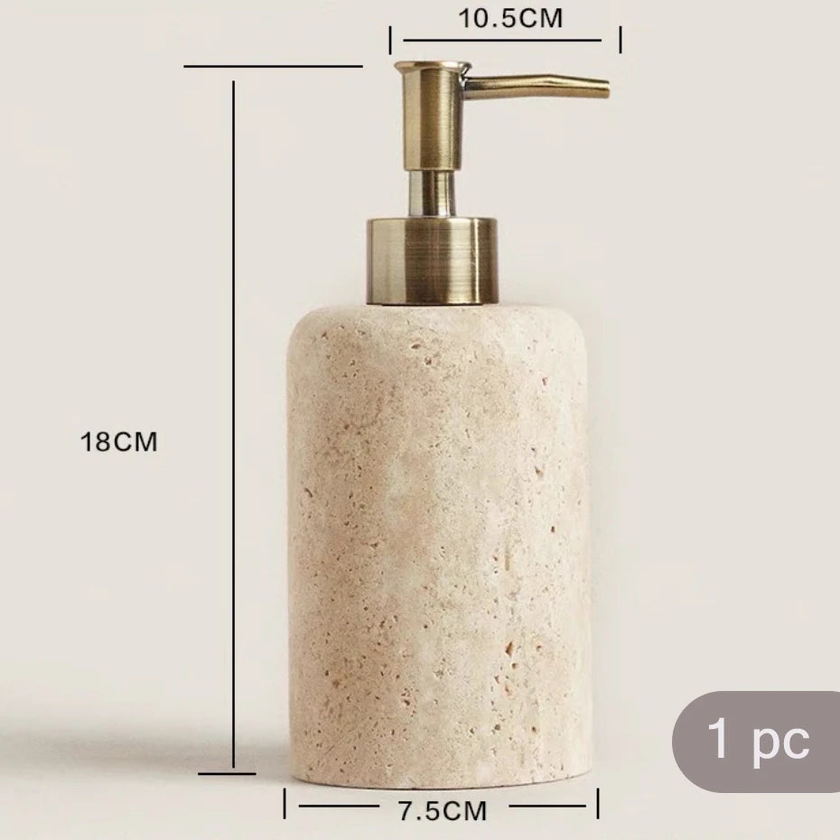 kit de salle de bain en marbre avec porte-gel et distributeur - vue 8 sur 8