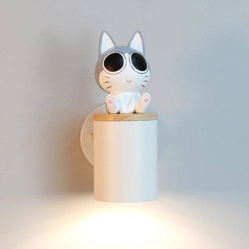 applique murale mignonne chat aux grands yeux pour enfant - vue 3 sur 12