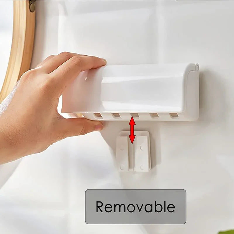 support mural pour brosse à dents et dentifrice sans perçage - vue 4 sur 8