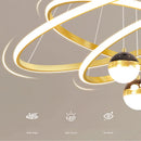 Lustre led anneaux circulaires étoile homedero