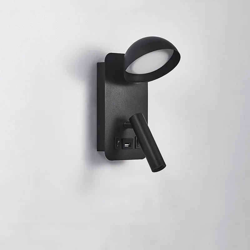applique murale led luminaire avec interrupteur interface usb éclairage art - vue 3 sur 8