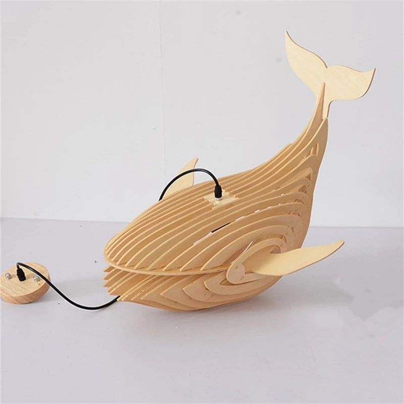 Suspension d'art en bois moderne lampe en bois de baleine