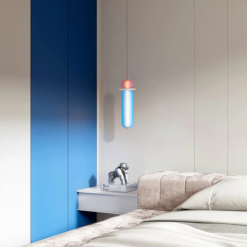 Suspension LED en verre teinté bar - vue 7 sur 21