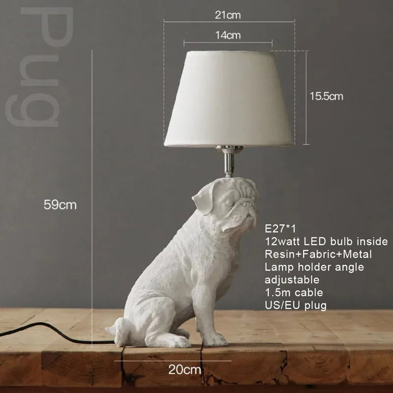 lampe de table led moderne design chiot nordique pour enfants - vue 13 sur 16