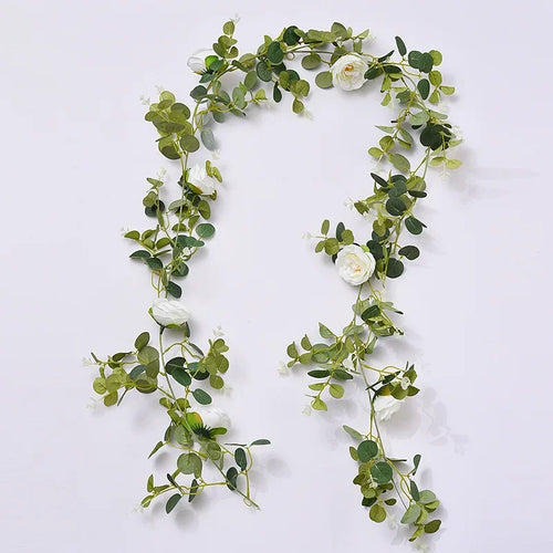 simulation de plante verte roses en soie décoration florale artificielle - vue 7 sur 6
