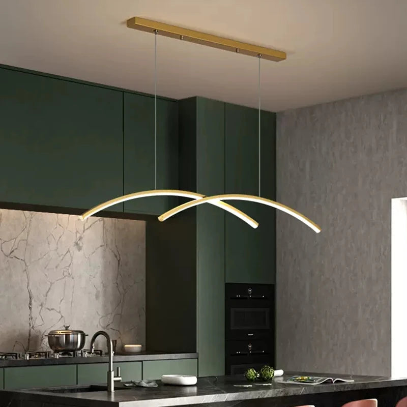 lustre moderne à led avec télécommande pour intérieur élégant - vue 3 sur 12