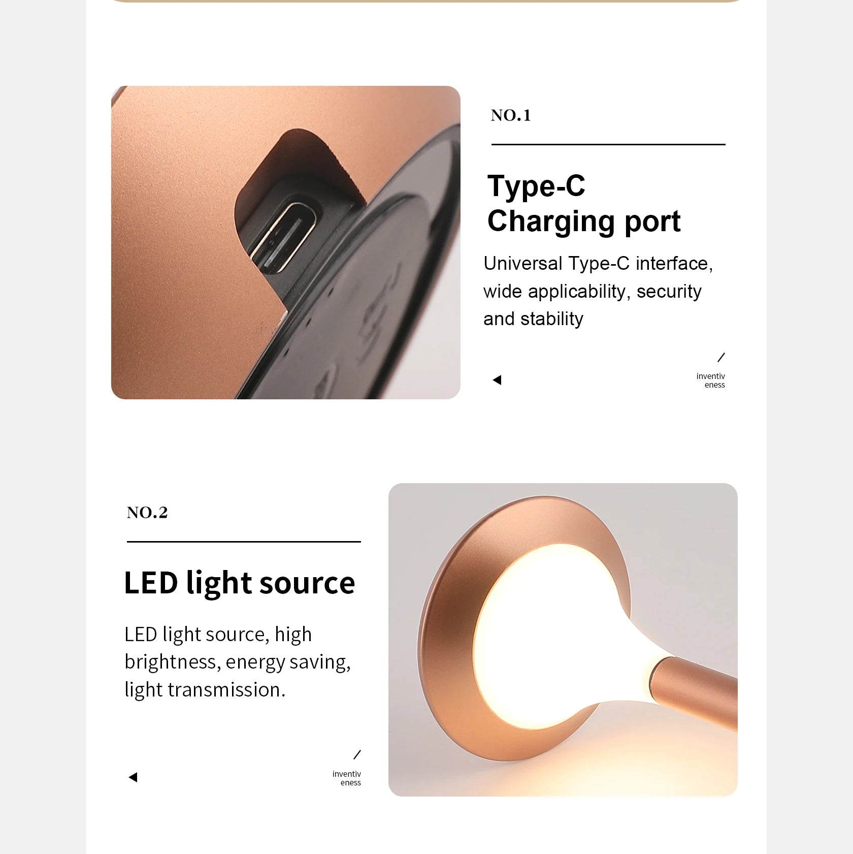 Lampe LED de table de chevet et de restaurant - vue 6 sur 9