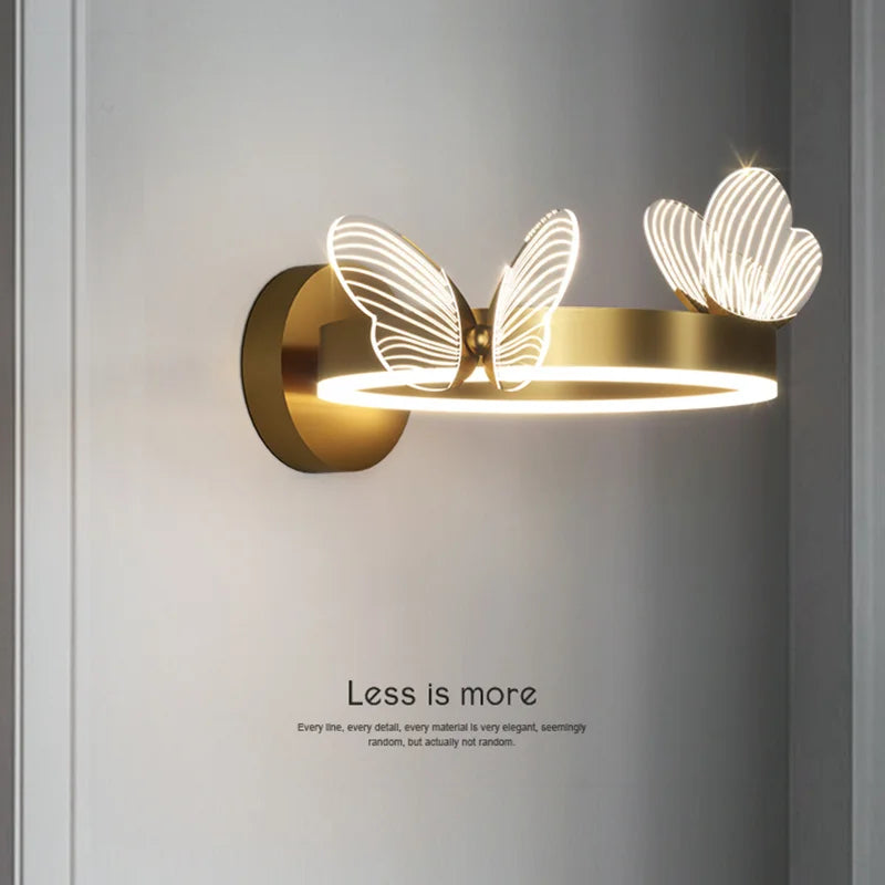 applique murale led minimaliste forme papillon décoration maison