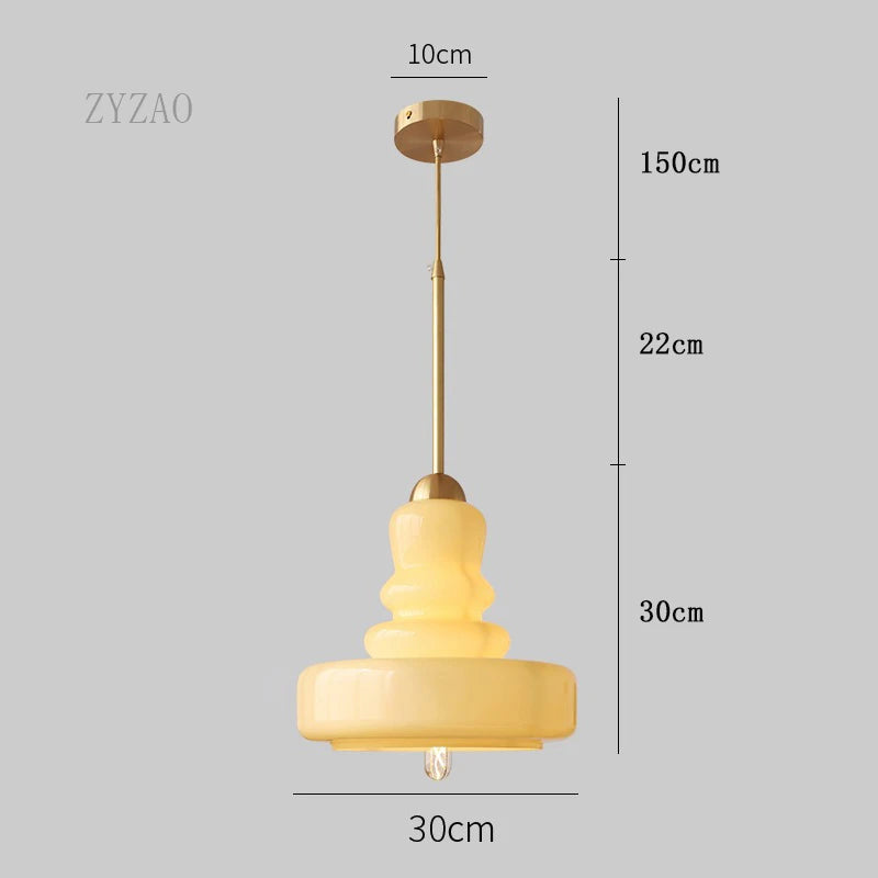 suspension rétro nordique bauhaus en verre gourde pour éclairage - vue 8 sur 10