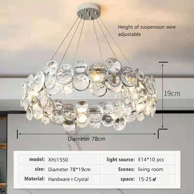 lustre en cristal moderne style nordique pour intérieur luxueux - vue 10 sur 10
