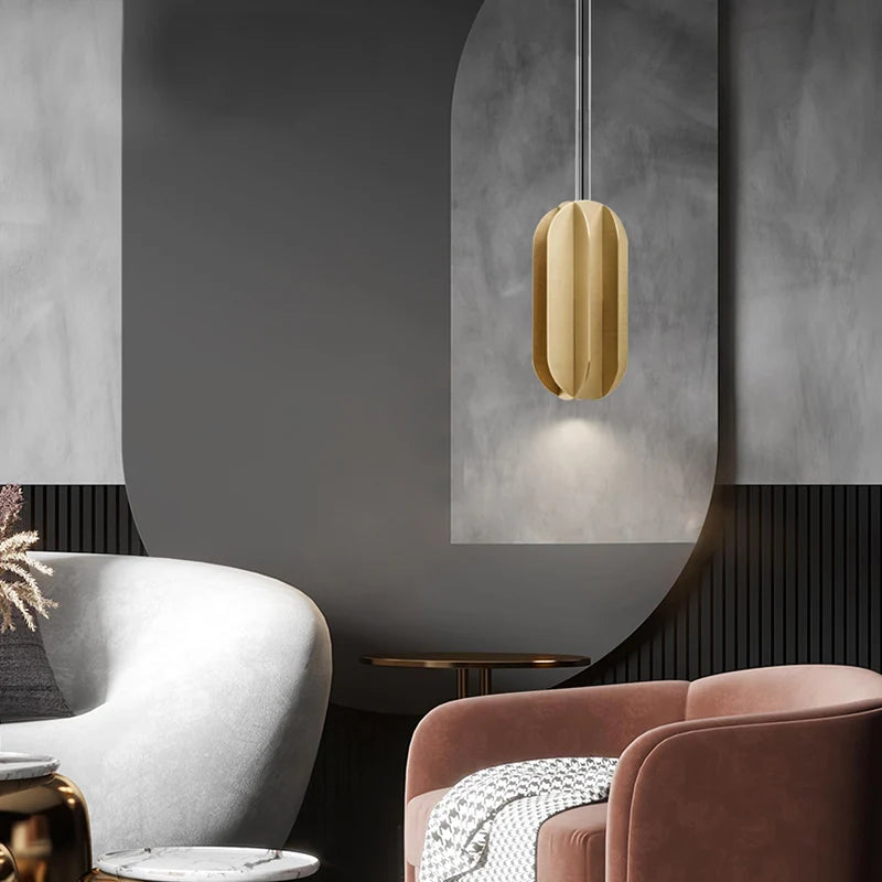 suspension en cuivre design minimaliste pour restaurant et bar - vue 4 sur 9