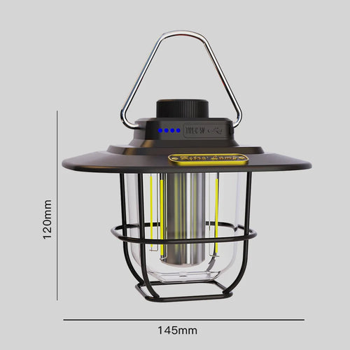 lampe de camping led rétro suspendue étanche avec batterie rechargeable - vue 11 sur 12