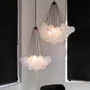 Lustre verre bulles 19/37 or noir suspendu moderne salon déco