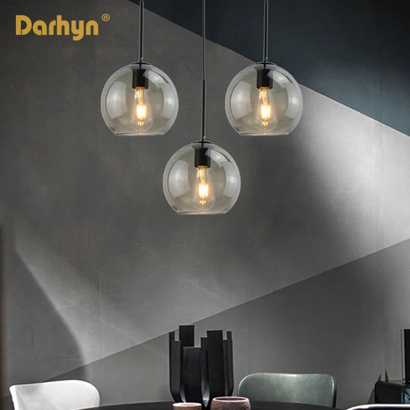 lampe suspendue en verre design moderne pour loft
