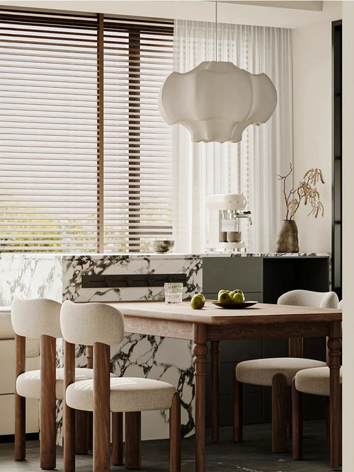 lustre suspendu en soie wabi-sabi pour décoration intérieure - vue 5 sur 10