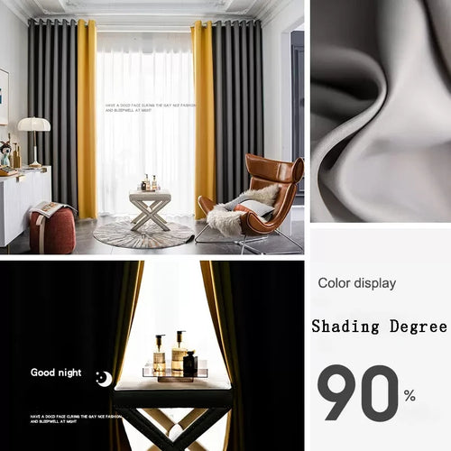 Rideau occultant moderne plissé pour chambre salon