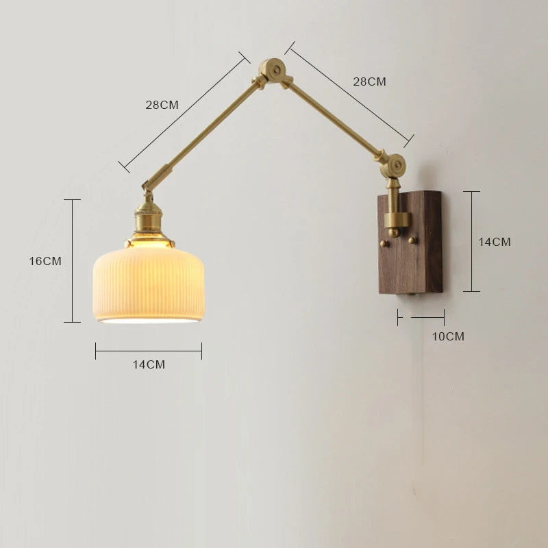 iwhd Applique murale led pivotante en cuivre avec interrupteur à chaîne - vue 21 sur 23