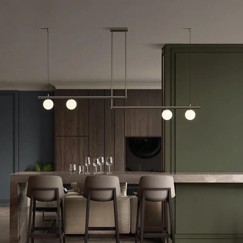 lustre moderne minimaliste suspension linéaire créative pour intérieur - vue 5 sur 15