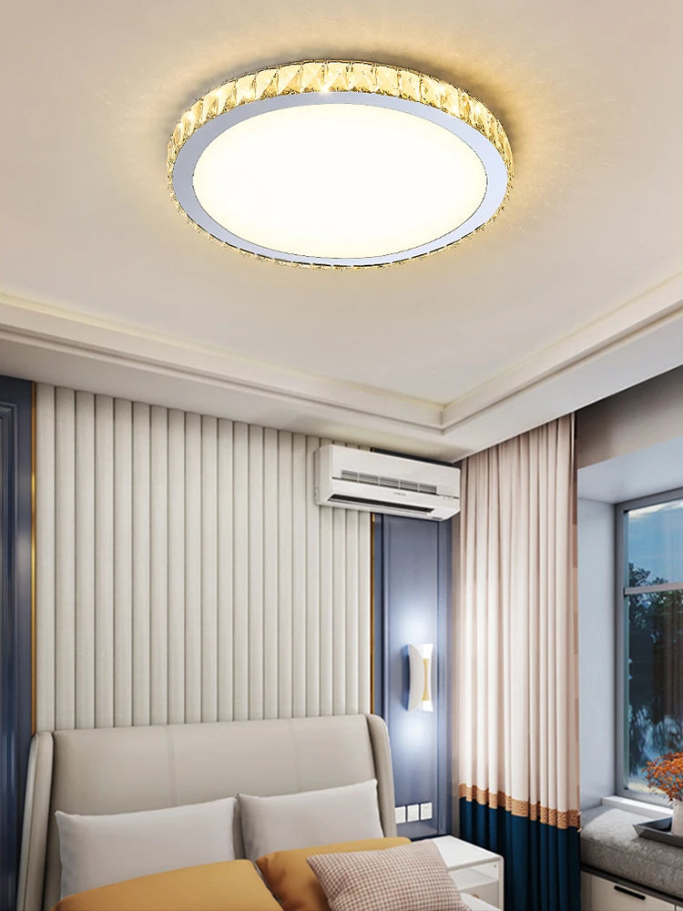 plafonnier en cristal moderne luxe éclairage rond pour intérieur - vue 4 sur 18
