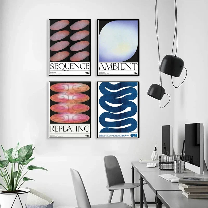 art décoratif abstrait rétro japonais pour votre intérieur