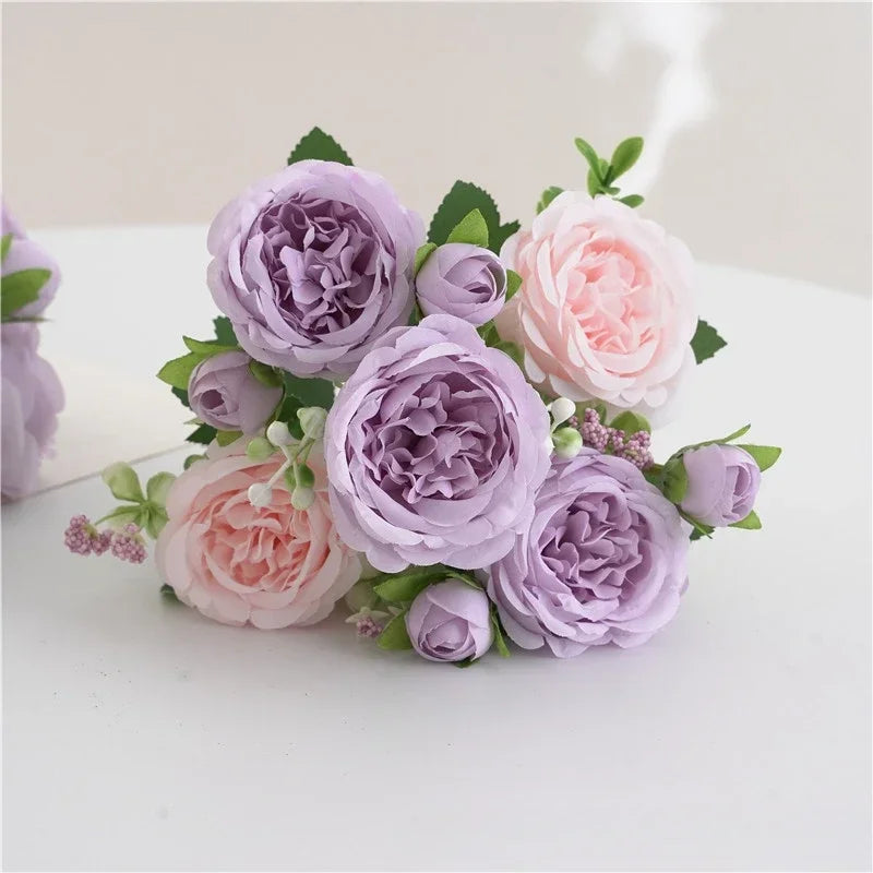 bouquet de pivoines artificielles pour décoration florale intérieure - vue 7 sur 17