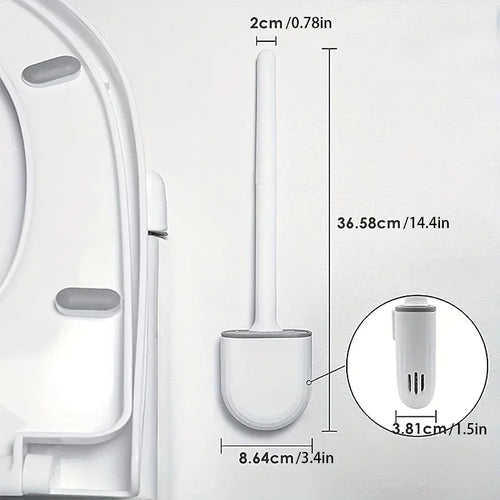 brosse de toilette suspendue en silicone avec support séchage rapide
