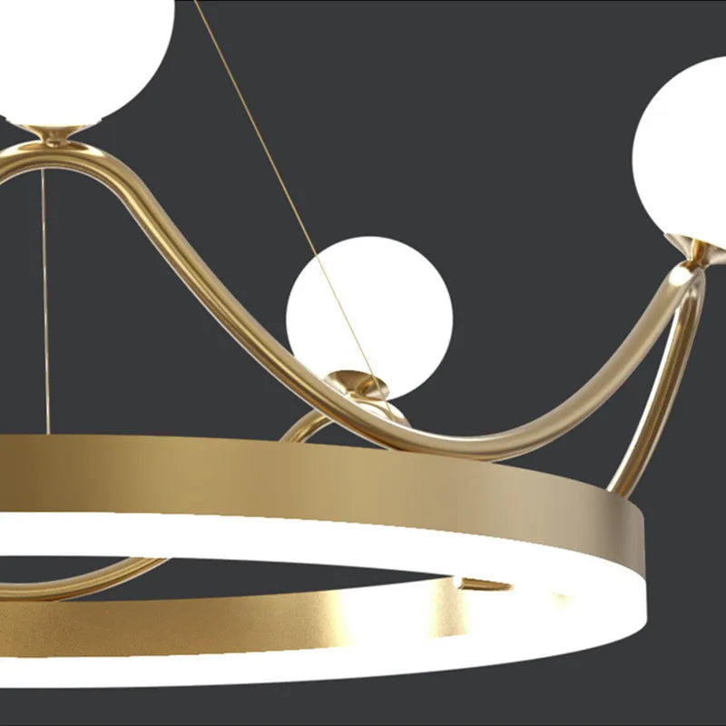 Nouveau Luxe Couronne LED Lustre Lustre Éclairage Belle Anneau Enfants Chambre D'enfants Plafond Suspension Luminaires Suspendus