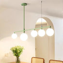 Pastoral Dining Table Pendant Lamps Long Hanging Light for Living Room Kitchen Restaurant Chandelier Fixtures Milky White Glass