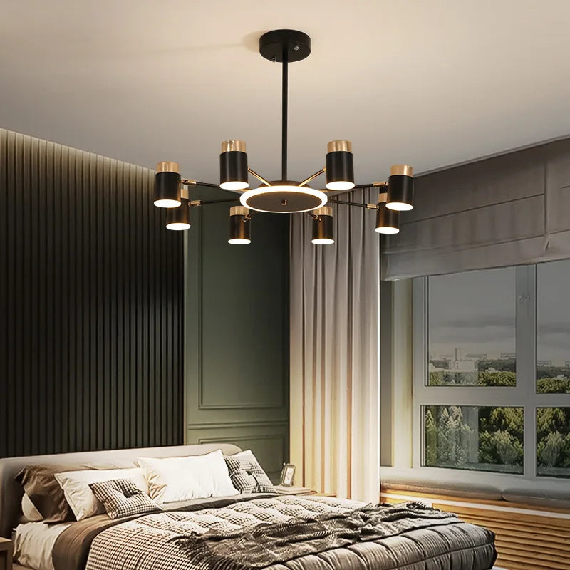 lustre led rotatif en métal avec 3 gradations suspendues - vue 3 sur 11