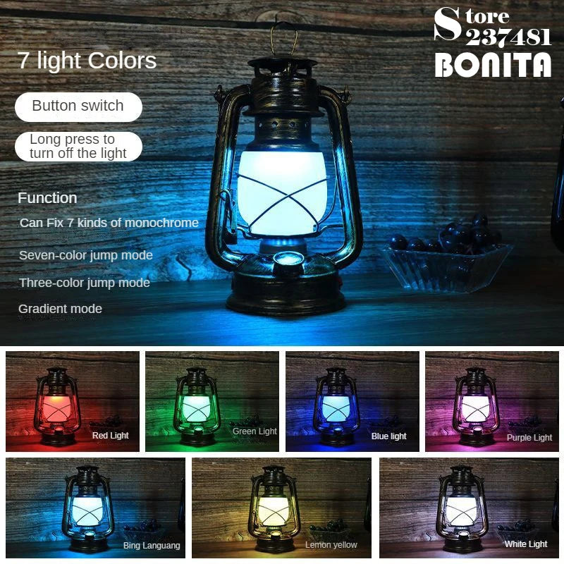 lampe de camping rechargeable étanche 7 couleurs d'éclairage variable - vue 11 sur 14