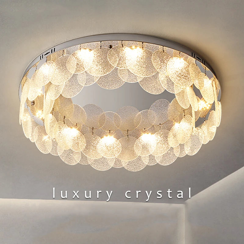 plafonnier led rond en verre pour décoration intérieure - vue 4 sur 11