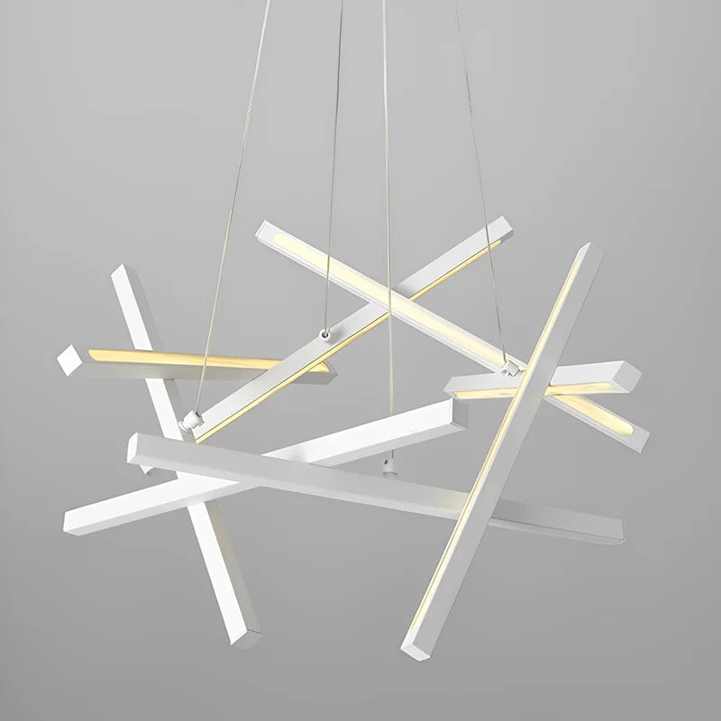 lustre moderne led créatif en métal branche suspension nordique