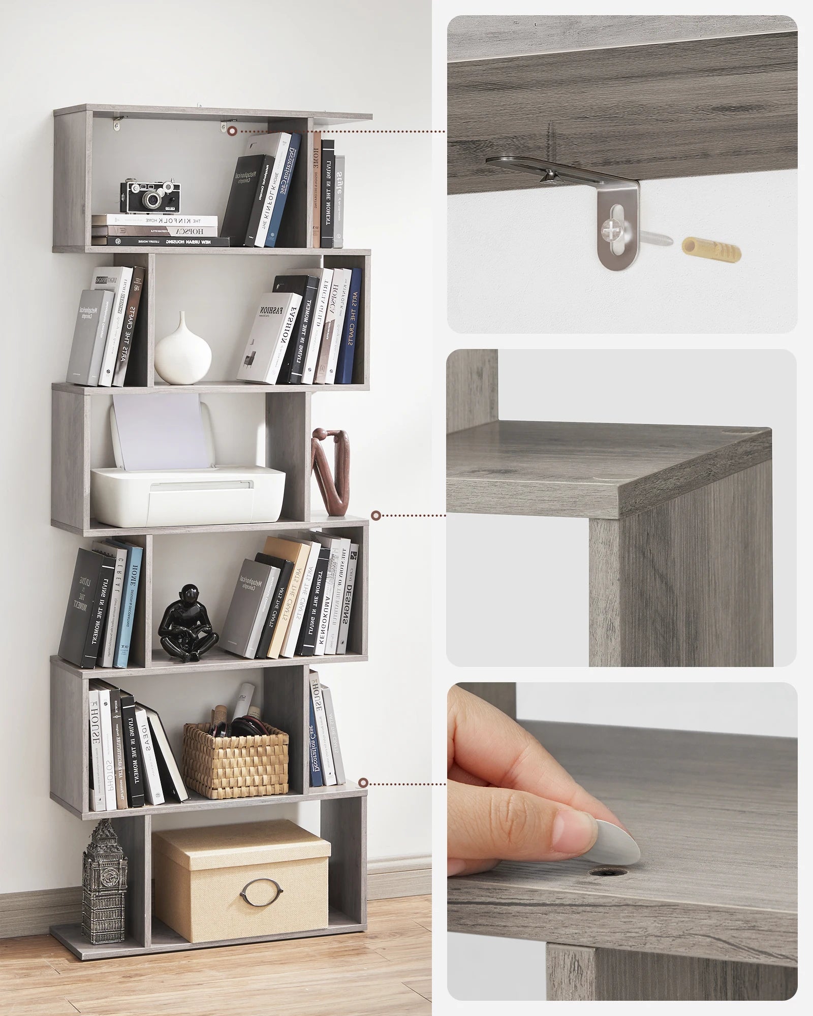 étagère autoportante moderne à 6 niveaux pour bureau - vue 4 sur 8