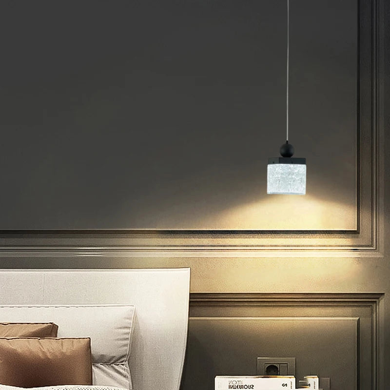 lustre led style 	 en résine et métal ajustable - vue 5 sur 7