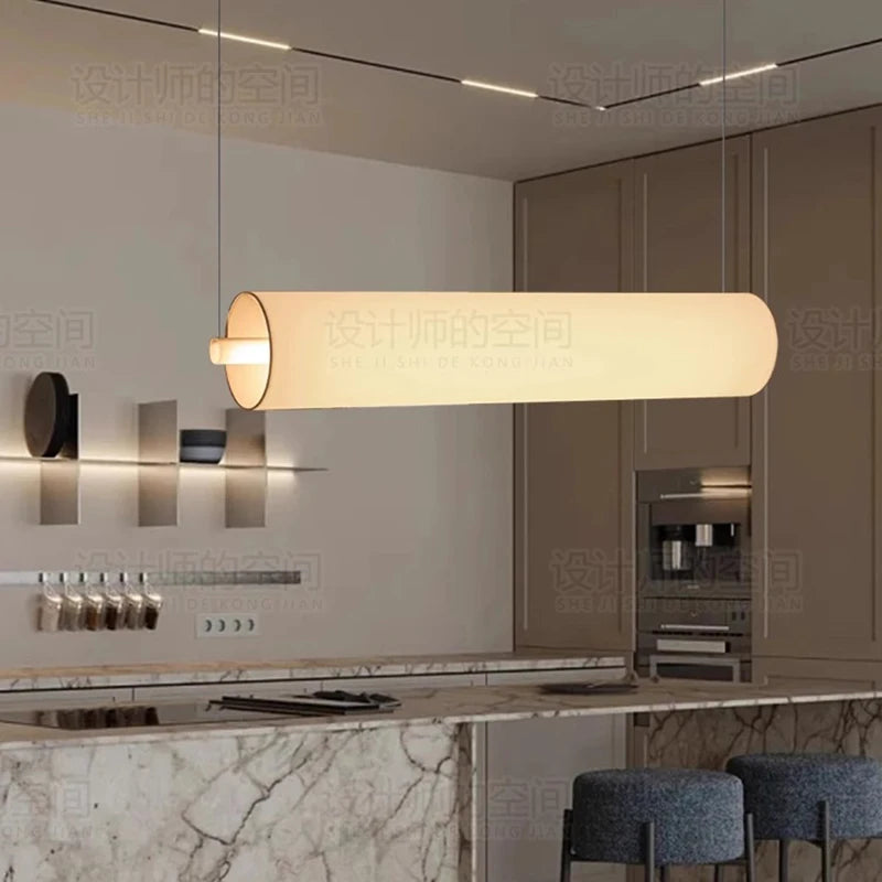 Lustre design led moderne en forme de cylindre