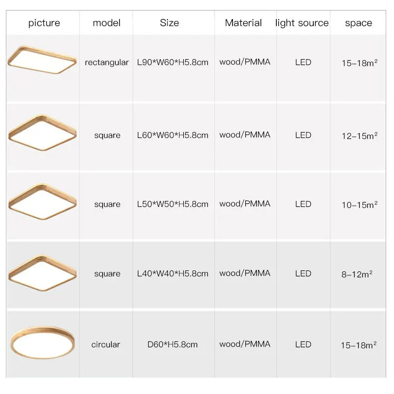 plafonnier en bois moderne avec télécommande intelligente et éclairage LED - vue 5 sur 13