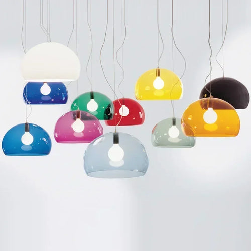 Italian Designer Dome Pendant Lamp Colorful Acrylic Chandelier Ceiling Suspenion Hanging Light with E27 Bulb - vue 2 sur 19