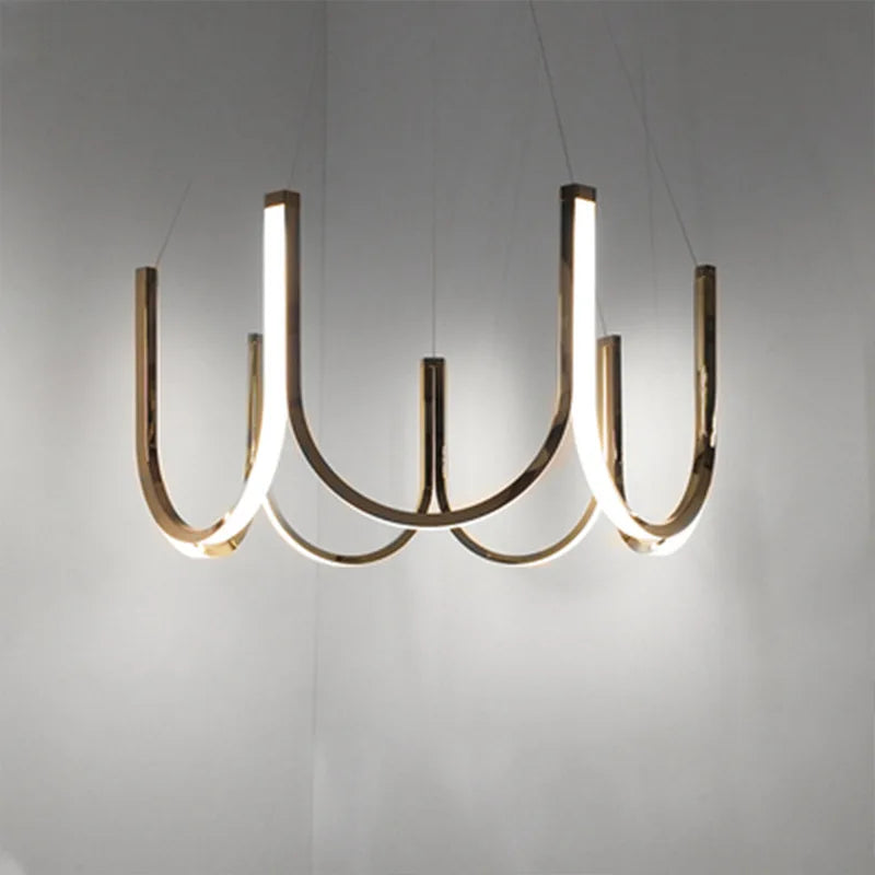 suspension lumières led en forme de u nordique créatif postmoderne - vue 4 sur 13