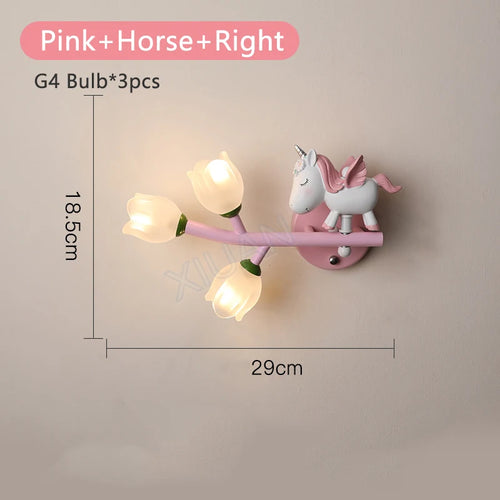 applique murale led g4 décorative avec motif lapin fille - vue 12 sur 22