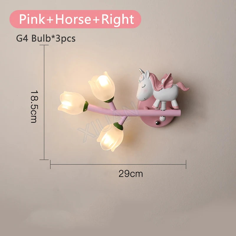 applique murale led g4 décorative avec motif lapin fille - vue 11 sur 22