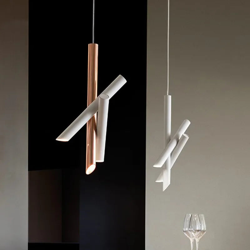 Tubes Pendant Light Creative Nordic Designer Suspension lamp Ceiling  Chandelier for Living Dining Room - vue 2 sur 7