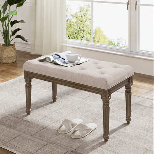 banc d'entrée capitonné en bois pour chaussures et rangement - vue 2 sur 8