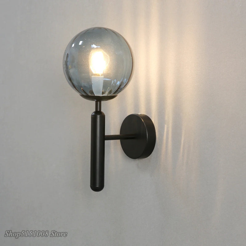 Applique nordique chambre moderne à côté de boule de verre applique murale LED luminaire applique éclairage salle de bain miroir escalier lumière Luminaria