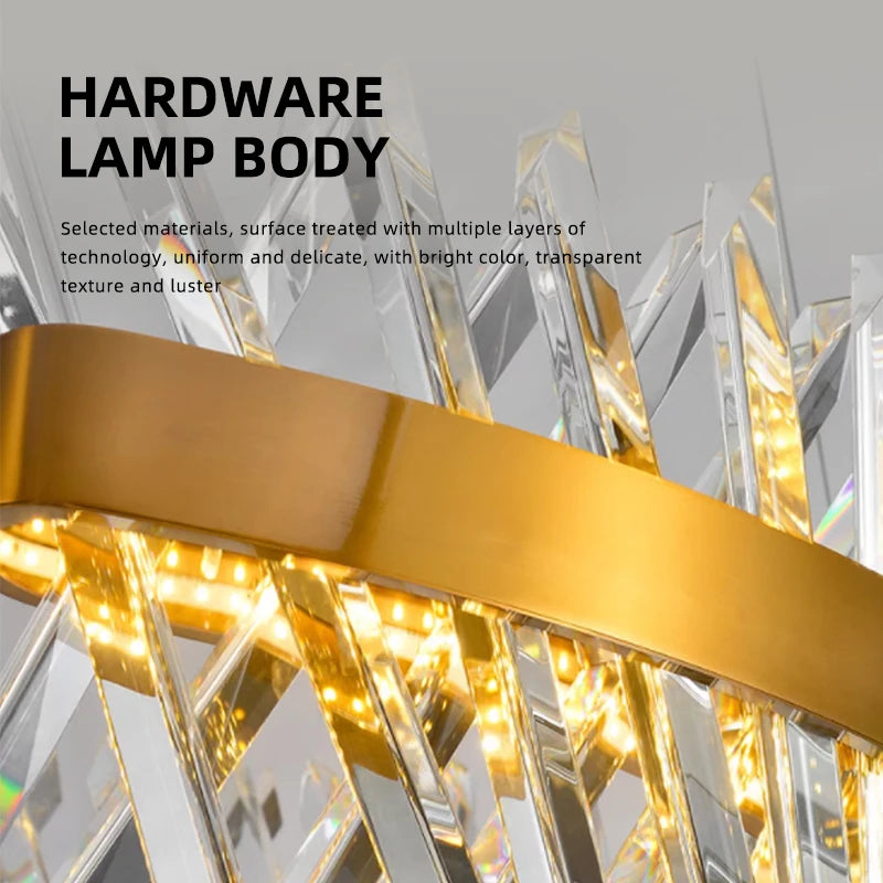lustre en cristal lumineux suspension décorative pour intérieur - vue 6 sur 9