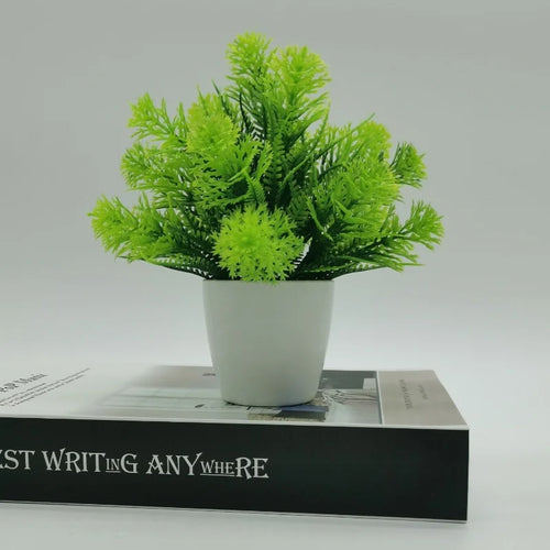 plantes artificielles bonsaï pot herbe décoratif pour bureau et jardin - vue 8 sur 8