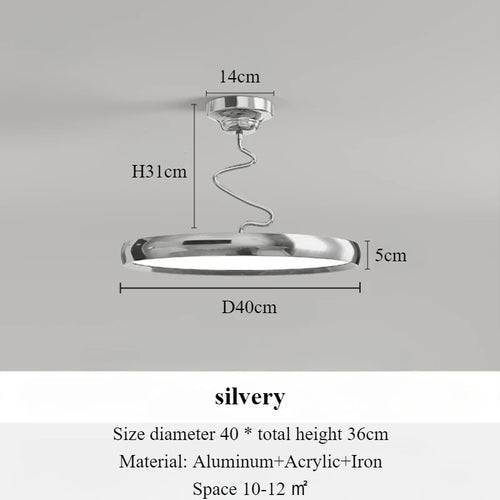 lustre moderne simple style nordique en aluminium avec lumières LED - vue 15 sur 18
