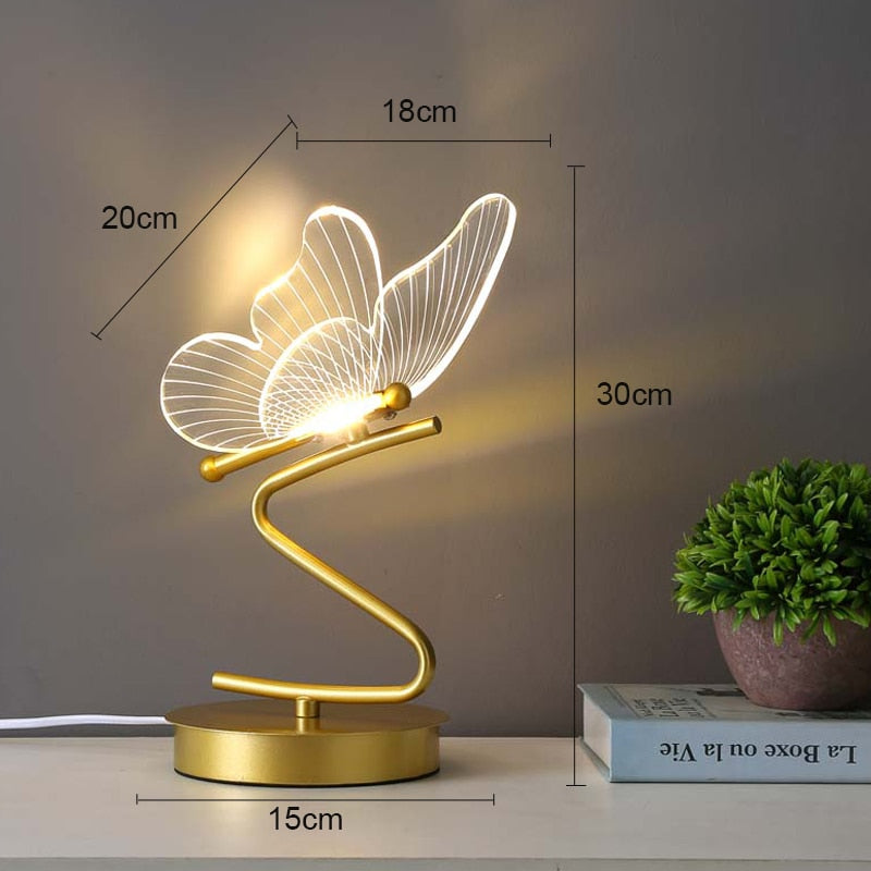 Butterfly metallic LED table lamp